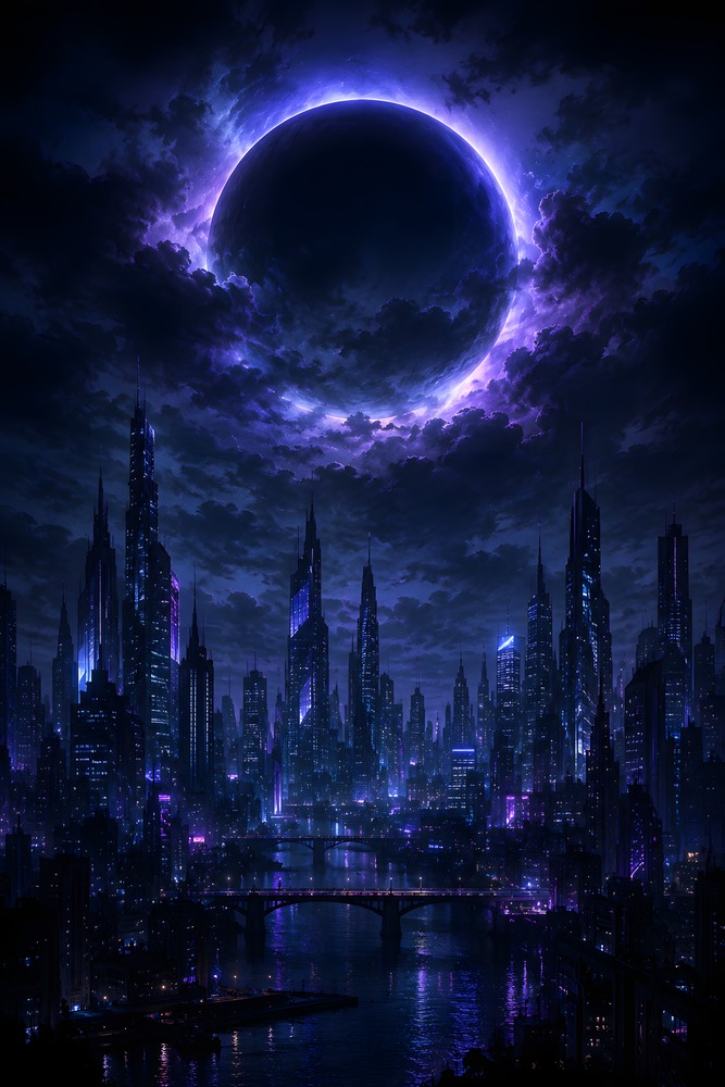 Under a violet eclipse